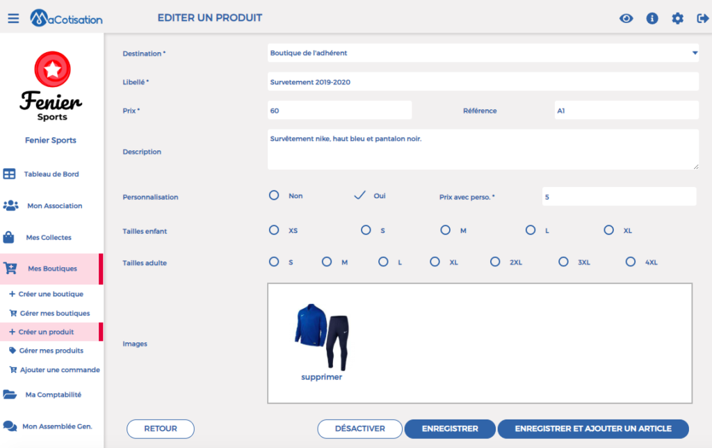 Boutique en ligne